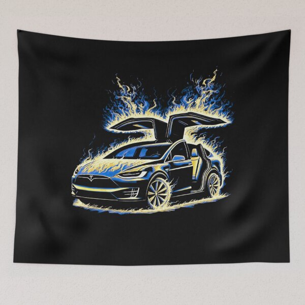 Item preview, Tesla Model X Electric SUV Blueprint Style Design | EV Enthusiast Graphic designed and sold by TEEJAMBOREE.