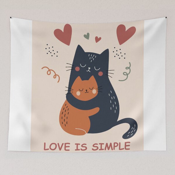 Item preview, Cat Love Hug Art Print, Whimsical Animal Nursery Decor designed and sold by Studio pod Burom.
