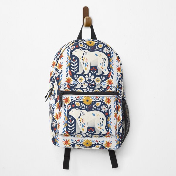 Item preview, Scandinavian Folk Art, Floral Polar Bear designed and sold by xiao xuans.