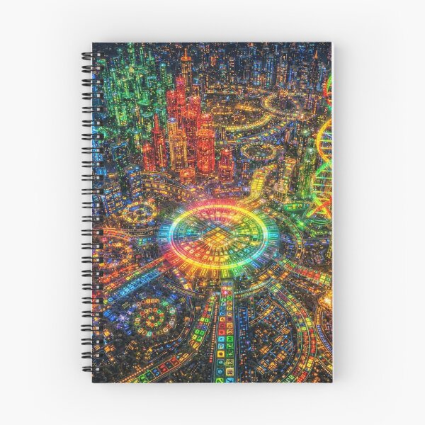 Item preview, Science World | Neon DNA City Art Print | Futuristic STEM Wall Art | Biology Gift designed and sold by YourForKor.