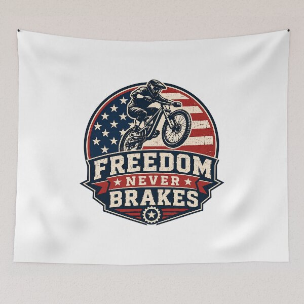 Item preview, Freedom Never Brakes Patriotic Mountain Bike MTB Racing designed and sold by shemodas.