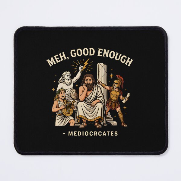 Item preview, Mediocrates Funny Philosopher Meme Celebrating Good Enough designed and sold by Redgiant87x.