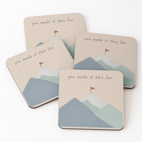 Item preview, You Made It This Far Mountain  designed and sold by VibeShift Studio.