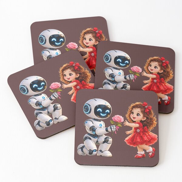 Item preview, Cute robot and girl designed and sold by Dustfairy9876.