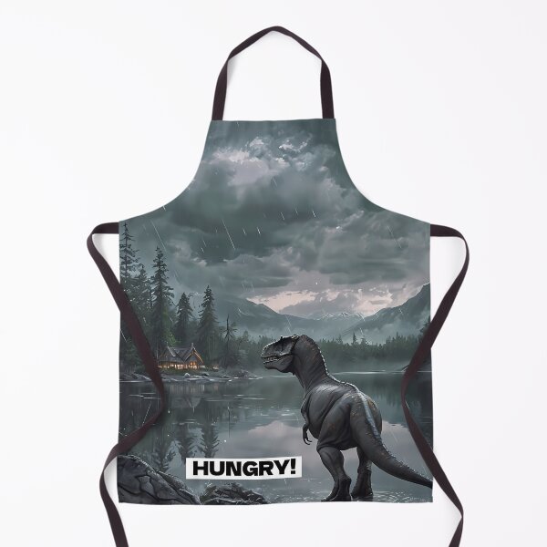 Item preview, HUNGRY - Funny Dinosaur Mountain Cabin Art designed and sold by Modern Nest Art.