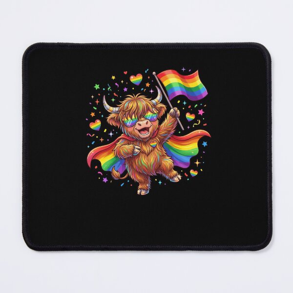 Item preview, Highland Cow Rainbow Flag LGBTQ Pride Supporter designed and sold by snowry.