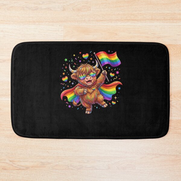 Item preview, Highland Cow Rainbow Flag LGBTQ Pride Supporter designed and sold by snowry.