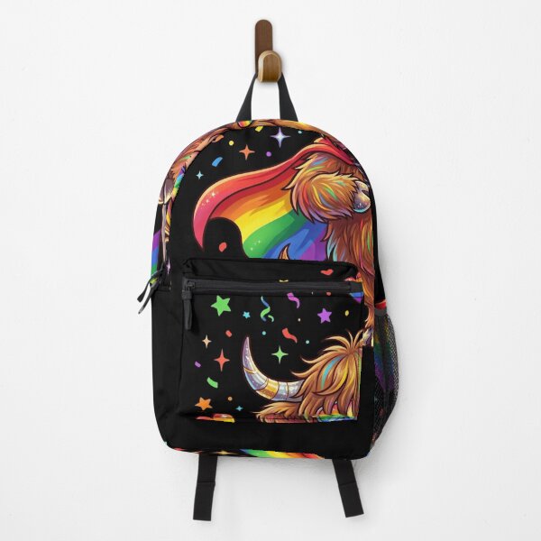Item preview, Highland Cow Rainbow Flag LGBTQ Pride Supporter designed and sold by snowry.