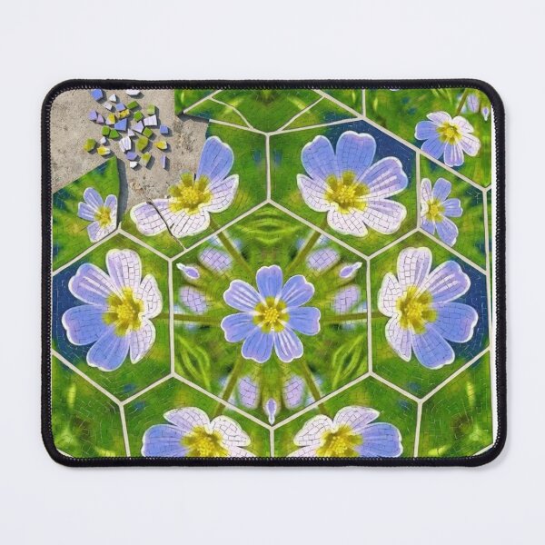 Item preview, Floral Mosaic Hexagon Geometric Nature Pattern designed and sold by AirCrayons27.