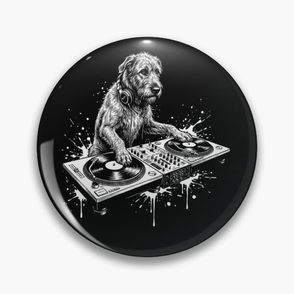 Item preview, Cool DJ Dog Wearing Headphones Playing Vinyl Records Music Splatter Art designed and sold by Serene woods.