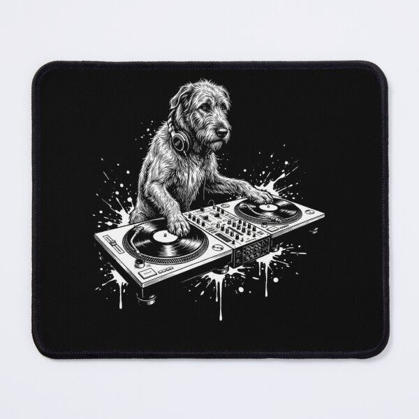 Item preview, Cool DJ Dog Wearing Headphones Playing Vinyl Records Music Splatter Art designed and sold by Serene woods.