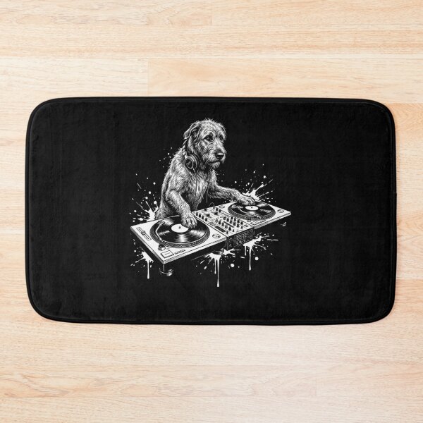 Item preview, Cool DJ Dog Wearing Headphones Playing Vinyl Records Music Splatter Art designed and sold by Serene woods.