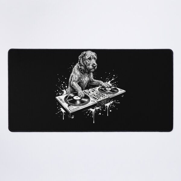 Item preview, Cool DJ Dog Wearing Headphones Playing Vinyl Records Music Splatter Art designed and sold by Serene woods.