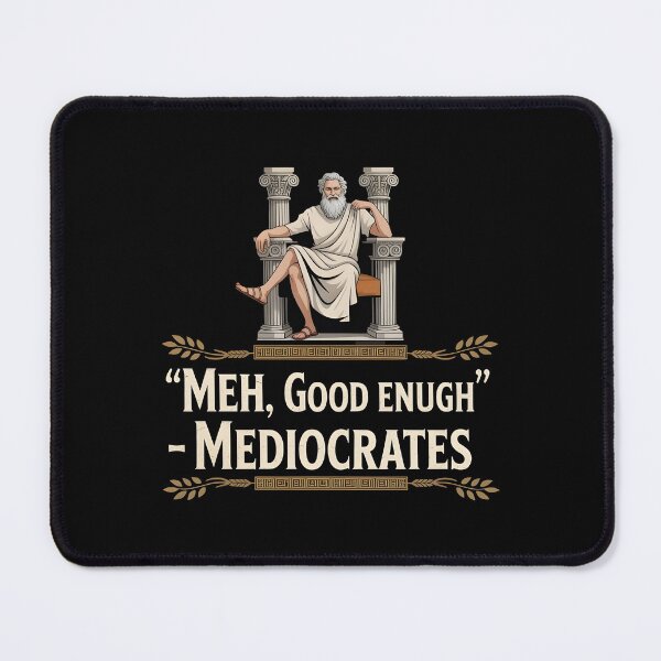 Item preview, Mediocrates Good Enough Philosopher Meme with Ancient Greek Humor designed and sold by Redgiant87x.