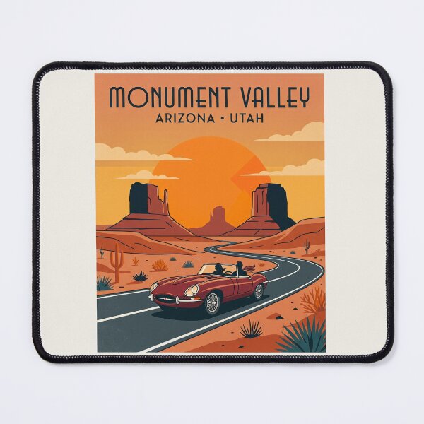 Item preview, Monument Valley Roadster Classic Car Vintage Travel Poster designed and sold by RetroRewind Studio.