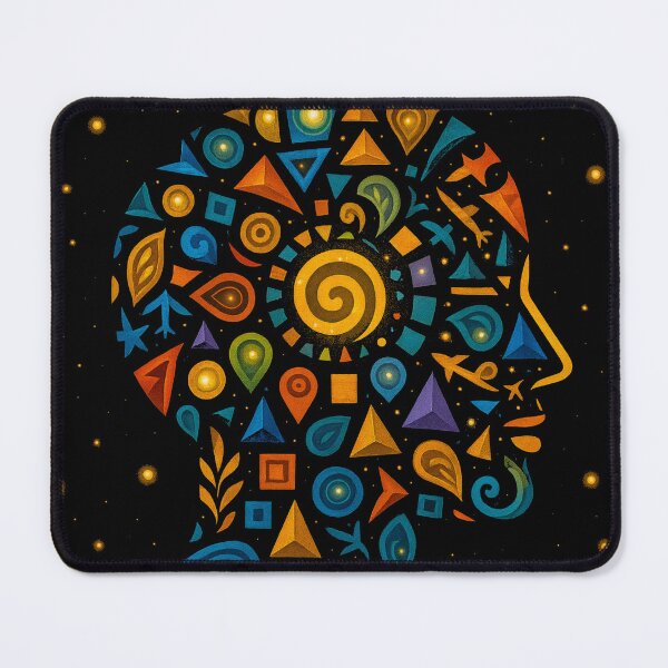 Item preview, Celestial Geometric Mind Abstract Profile Art designed and sold by PlanetEye Designs.