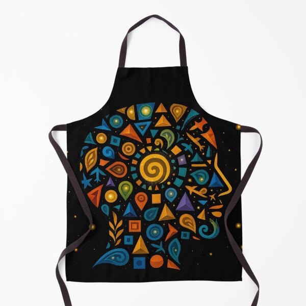 Item preview, Celestial Geometric Mind Abstract Profile Art designed and sold by PlanetEye Designs.