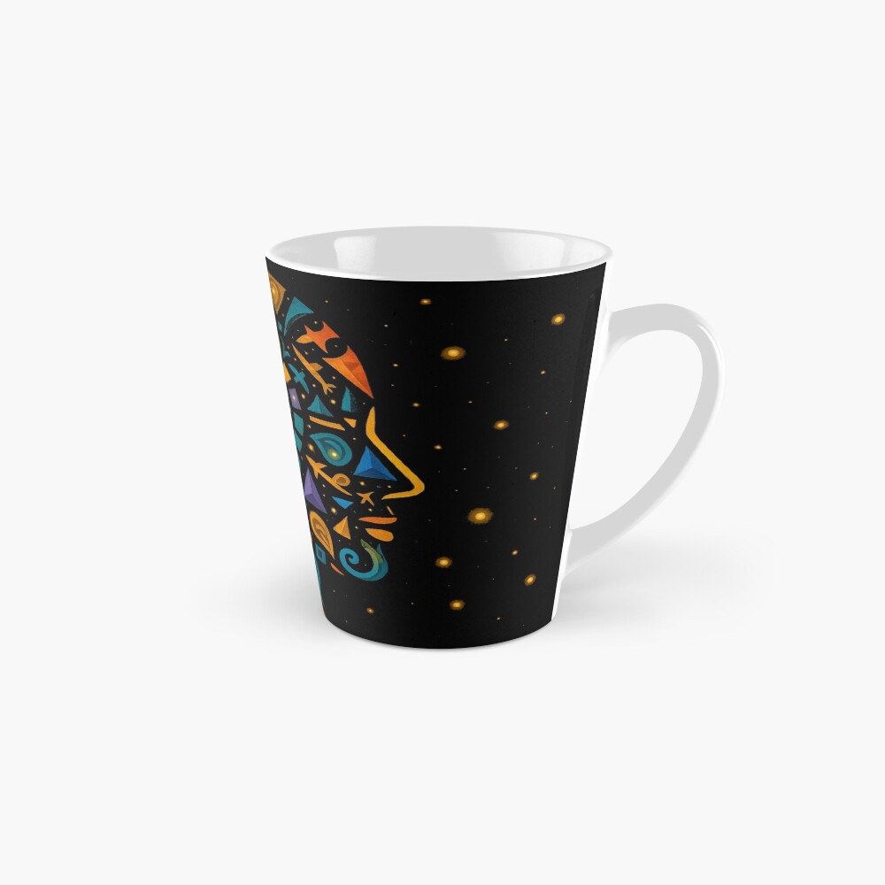Celestial Geometric Mind Abstract Profile Art on a mug