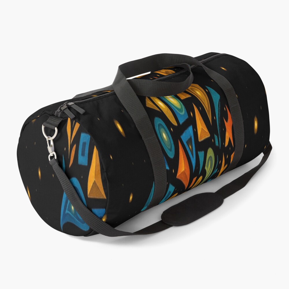 Celestial Geometric Mind Abstract Profile Art on a duffle bag