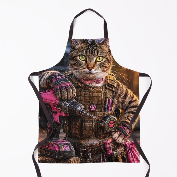 Item preview, Purrfessional Contractor Cat – Pink Power Tools Edition designed and sold by Kimberly Palmer.
