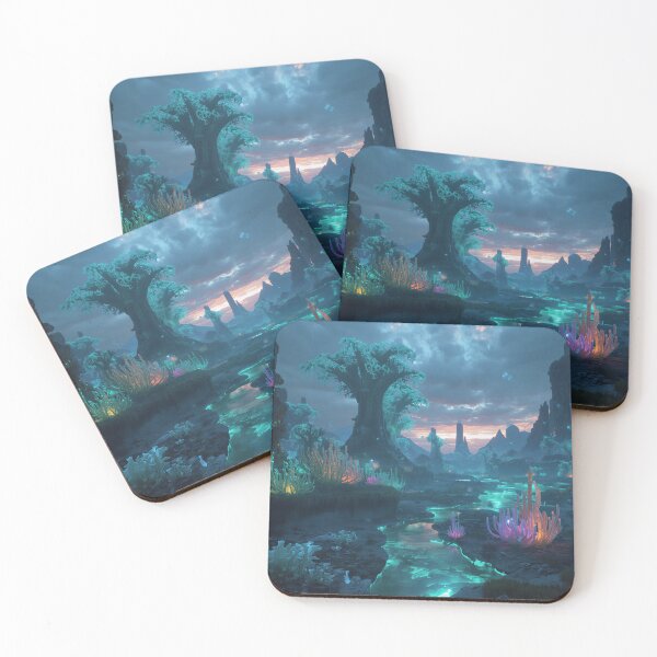 Item preview, Bioluminescent Reef Forest Fantasy Landscape designed and sold by Luminous Wilds.