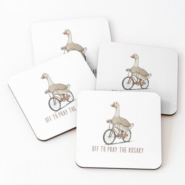 Item preview, Off to Pray the Rosary GOOSE on a bicycle designed and sold by NotorieTEES.