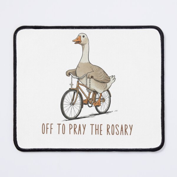 Item preview, Off to Pray the Rosary GOOSE on a bicycle designed and sold by NotorieTEES.