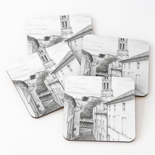 Item preview, Historic alley in Saint-Émilion – Pencil drawing designed and sold by KiwiPurple.