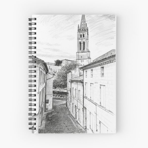Item preview, Historic alley in Saint-Émilion – Pencil drawing designed and sold by KiwiPurple.