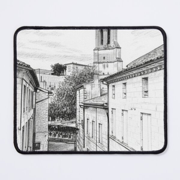 Item preview, Historic alley in Saint-Émilion – Pencil drawing designed and sold by KiwiPurple.