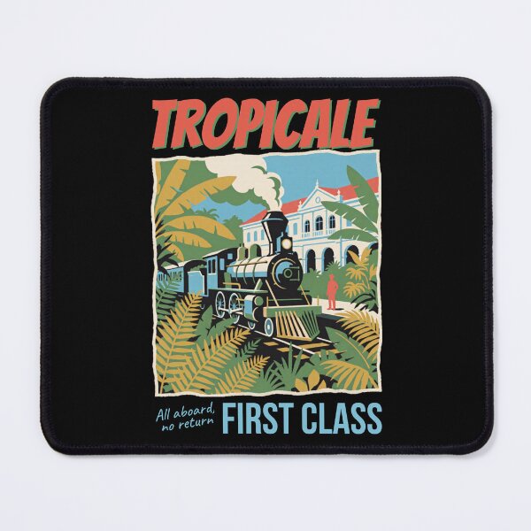 Item preview, Tropicale First Class Vintage Train Travel Poster | Retro Tropical Railway Adventure Art designed and sold by JadmeStudio.