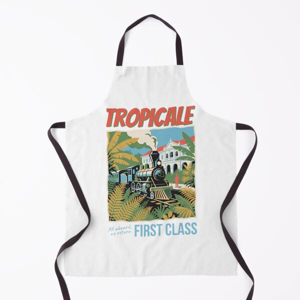 Item preview, Tropicale First Class Vintage Train Travel Poster | Retro Tropical Railway Adventure Art designed and sold by JadmeStudio.