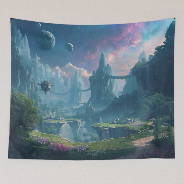 Item preview, Floating Kingdom Fantasy Sci-Fi Landscape designed and sold by Luminous Wilds.
