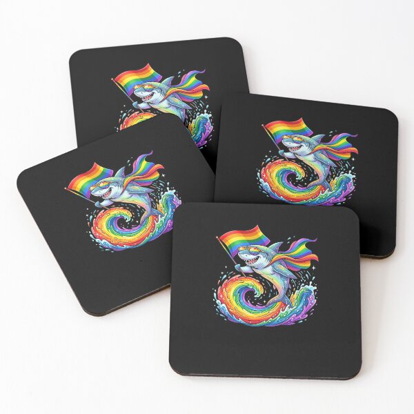Item preview, Proud Rainbow Shark LGBTQ+ Pride Flag Supporter designed and sold by snowry.
