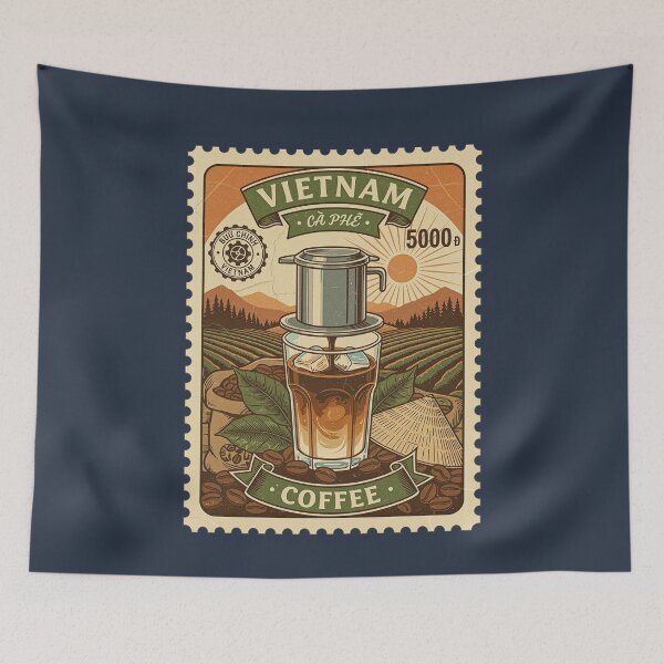 Item preview, Vintage Vietnam Iced Coffee Stamp Art designed and sold by d247.