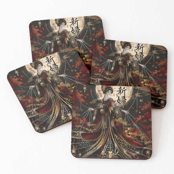 Item preview, Spider Yokai Queen – Jorogumo Moonlit Japanese Folklore Gothic Anime Art designed and sold by kaxymax.