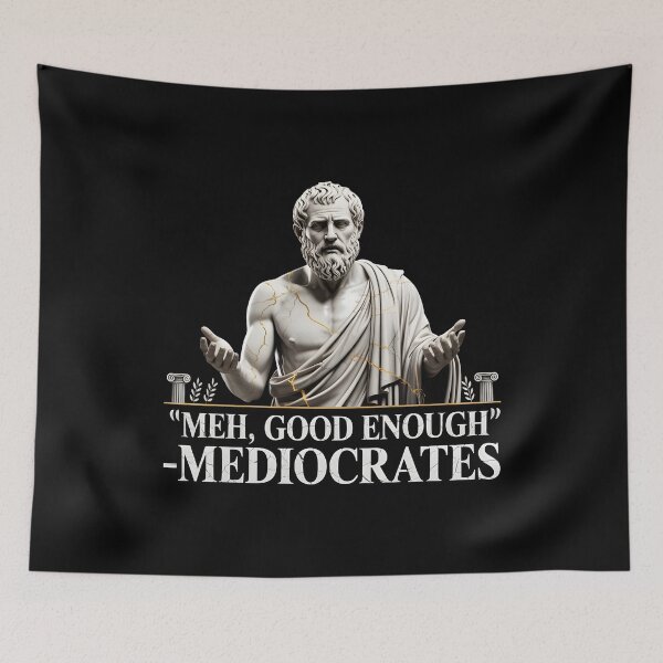 Item preview, Mediocrates Retro Greek Philosopher Meme for Meme Lovers designed and sold by Redgiant87x.