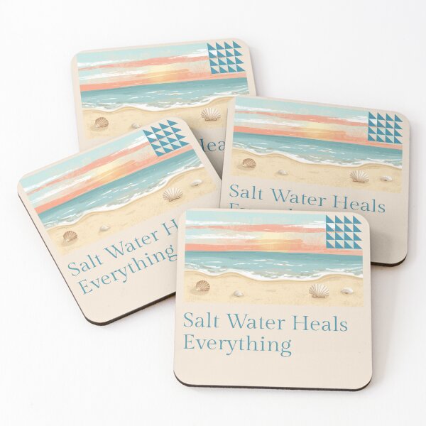 Item preview, Salt Water Heals Everything — Ocean Beach Gift designed and sold by RedRubyBubble.