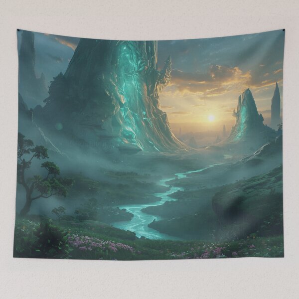Item preview, Skyroots Sanctuary Fantasy Sci-Fi Landscape designed and sold by Luminous Wilds.