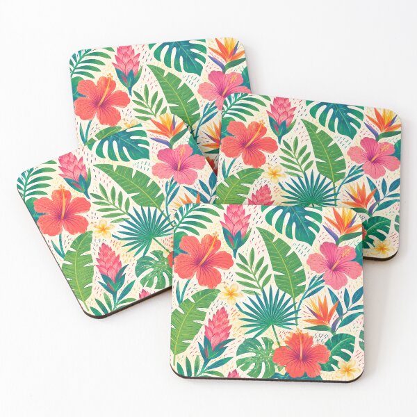 Item preview, Tropical Hibiscus Floral Pattern | Watercolor Island Botanical Art designed and sold by Islabonita..