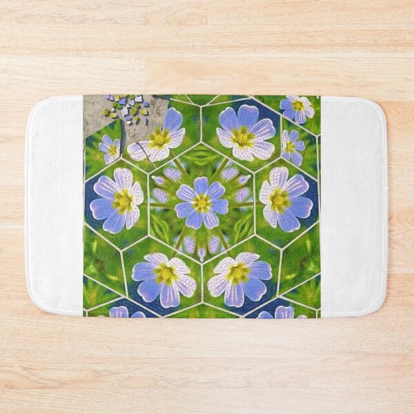 Item preview, Floral Mosaic Hexagon Geometric Nature Pattern designed and sold by AirCrayons27.