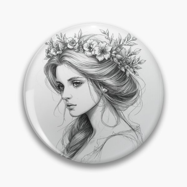 Item preview, Woman in a floral wreath  designed and sold by uunaa.