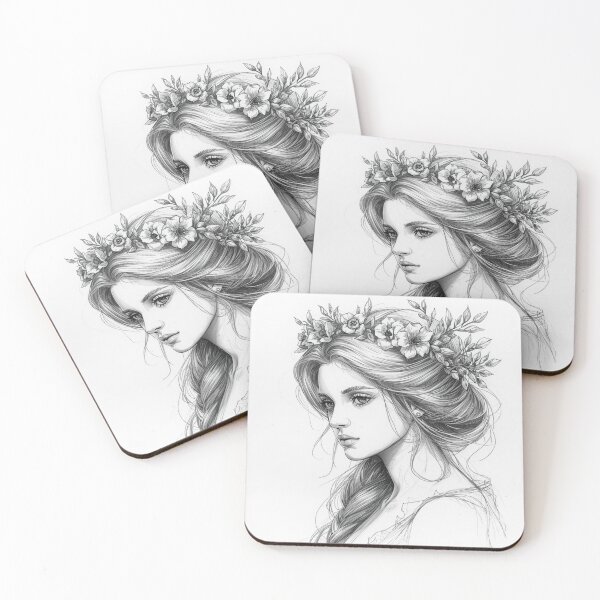 Item preview, Woman in a floral wreath  designed and sold by uunaa.
