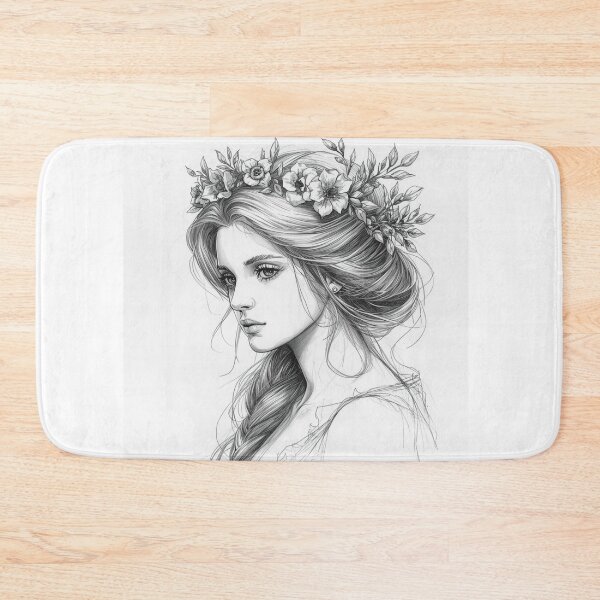 Item preview, Woman in a floral wreath  designed and sold by uunaa.