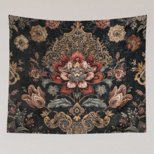 Item preview, Decoupage Vintage Damask Flowers Mystical Victorian Black Carpet designed and sold by GrinGalore.