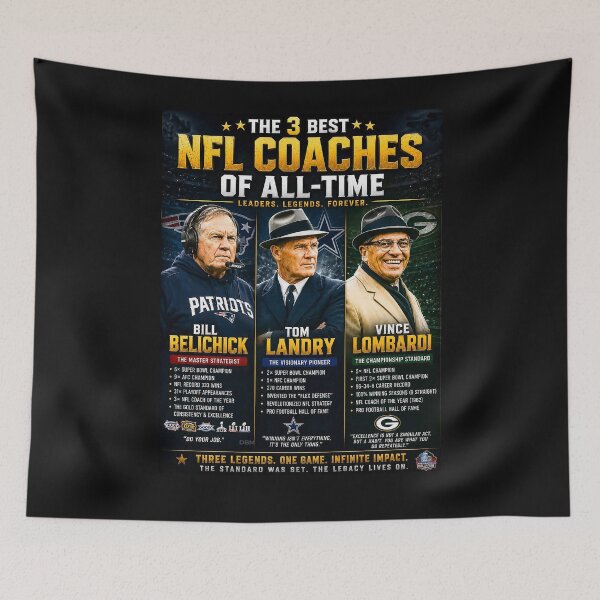 Item preview, Pro Football — 3 Greatest Coaches of All Time | Belichick • Landry • Lombardi  designed and sold by DBM Photo Art 1.