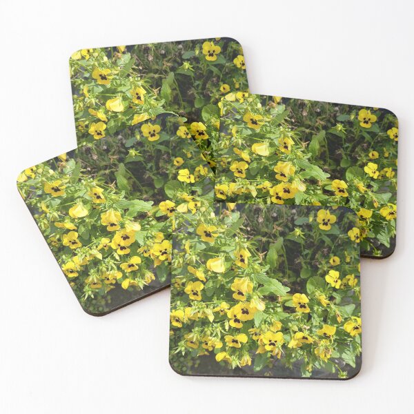 Item preview, Bright Yellow Pansy Flowers Blooming in Garden Sunlight designed and sold by PhuongVoArt.