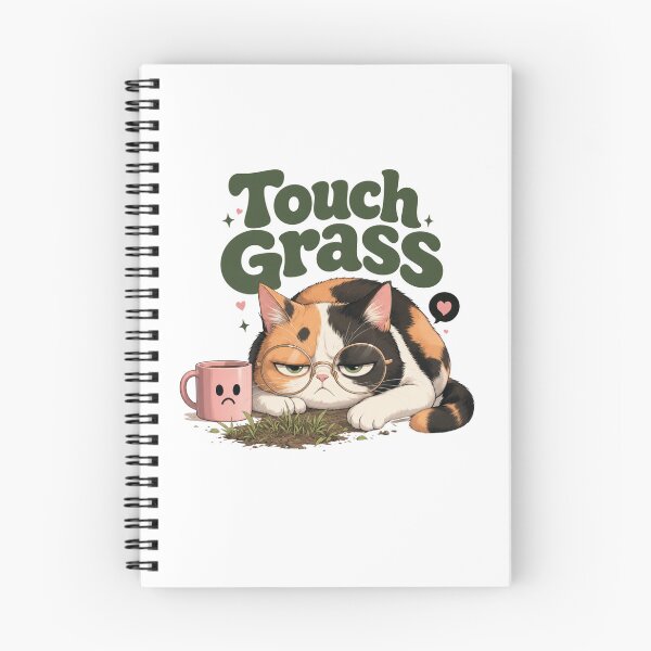 Item preview, Touch Grass Sarcastic Kawaii Cat Sticker | Black Glasses designed and sold by Ashley critters.