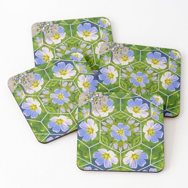 Item preview, Floral Mosaic Hexagon Geometric Nature Pattern designed and sold by AirCrayons27.