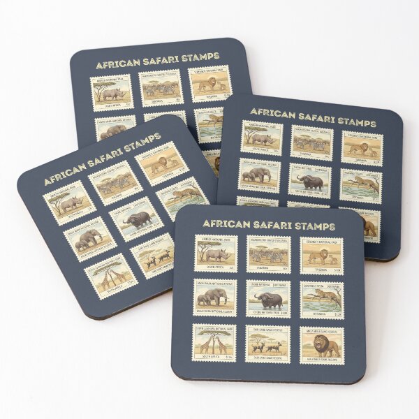 Item preview, African Safari Animals Vintage Postage Stamps designed and sold by d247.